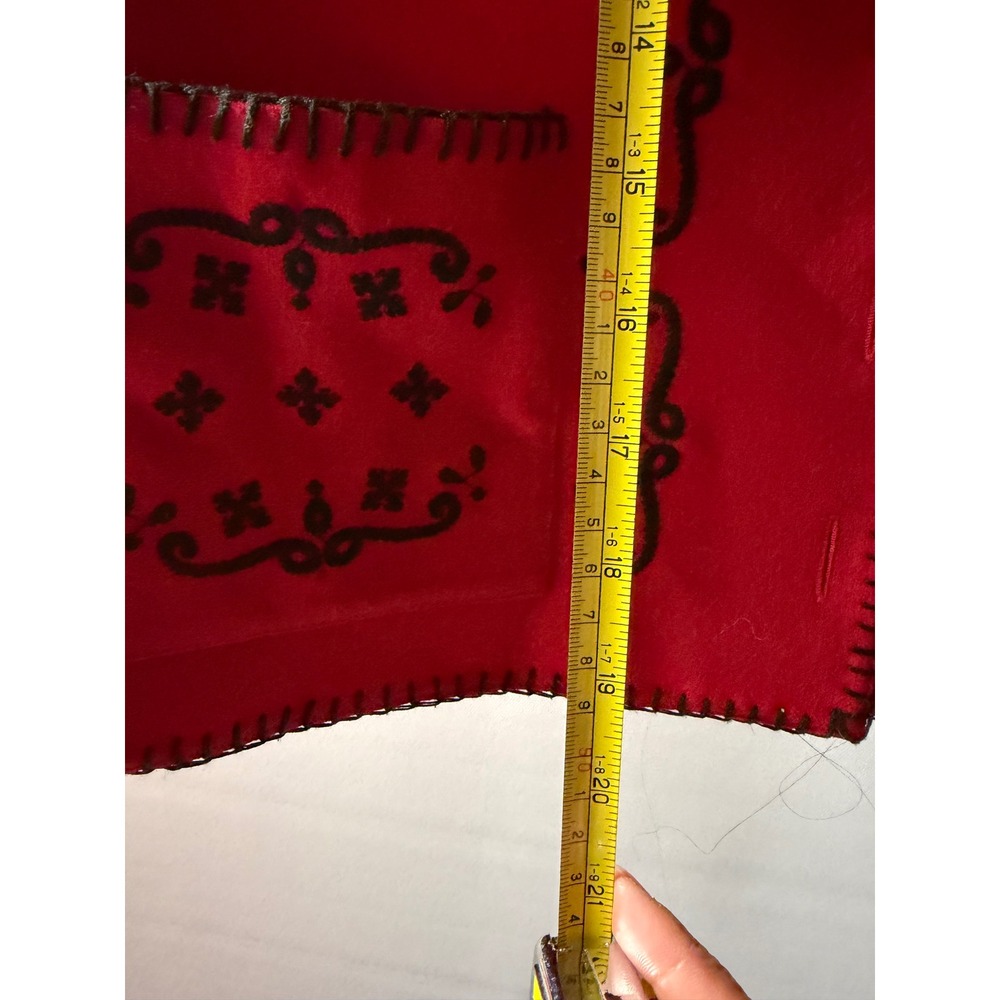 Talbots Petites Red Wool Blend Embroidered Blanket Stitch Vest Womens P Small - Picture 4 of 6